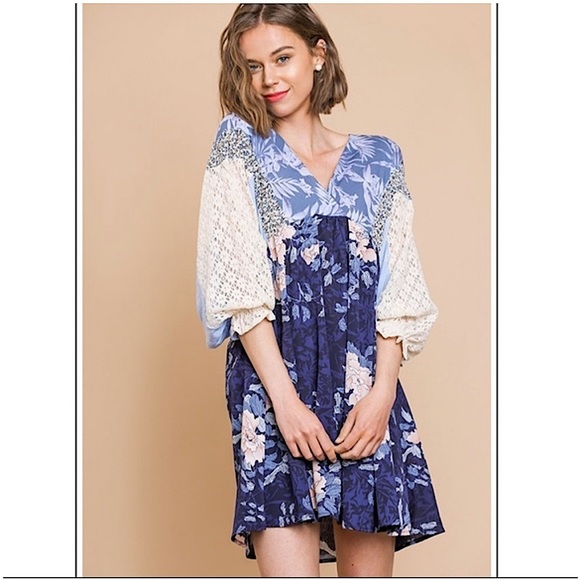 Umgee Boho Boarder Print Ruffle Midi Dress